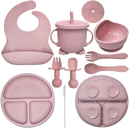Silicone Feeding Set (10pc) - Rose Quartz