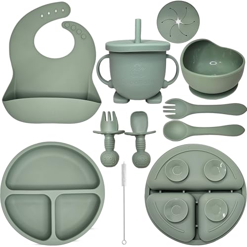 Silicone Feeding Set (10pc) - Army Green