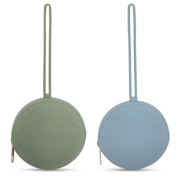 HippoBaby Silicone Pacifier Holder Case 2-Pack – BPA-Free, Food-Grade Silicone – Zippered Travel Pacifier Organizer – Portable Baby Case for Pacifiers, Teethers & Essentials – Dishwasher Safe