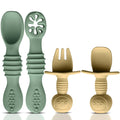 Silicone Baby Spoons & Fork - Pickle/Bumblebee