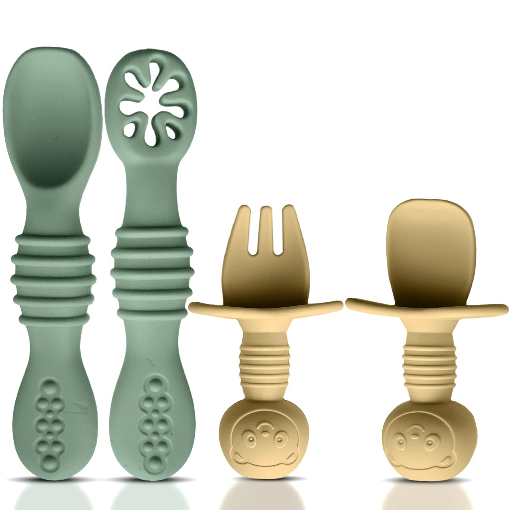 Silicone Baby Spoons & Fork - Pickle/Bumblebee