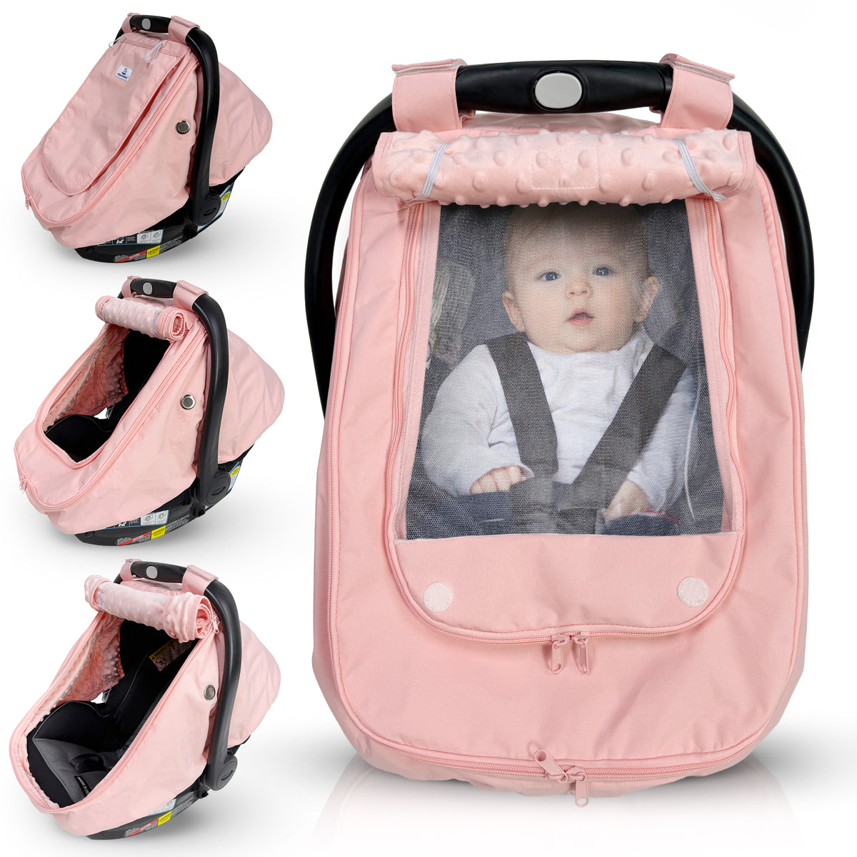HippoBaby waterproof baby car seat cover - Pink